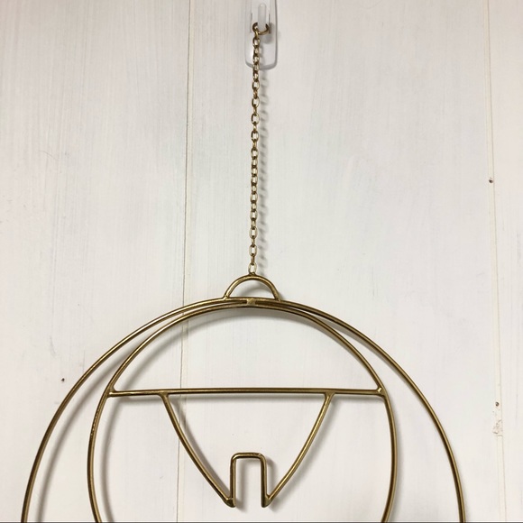 Yarn and Gold Tone Metal Wall Hanging - Picture 9 of 10